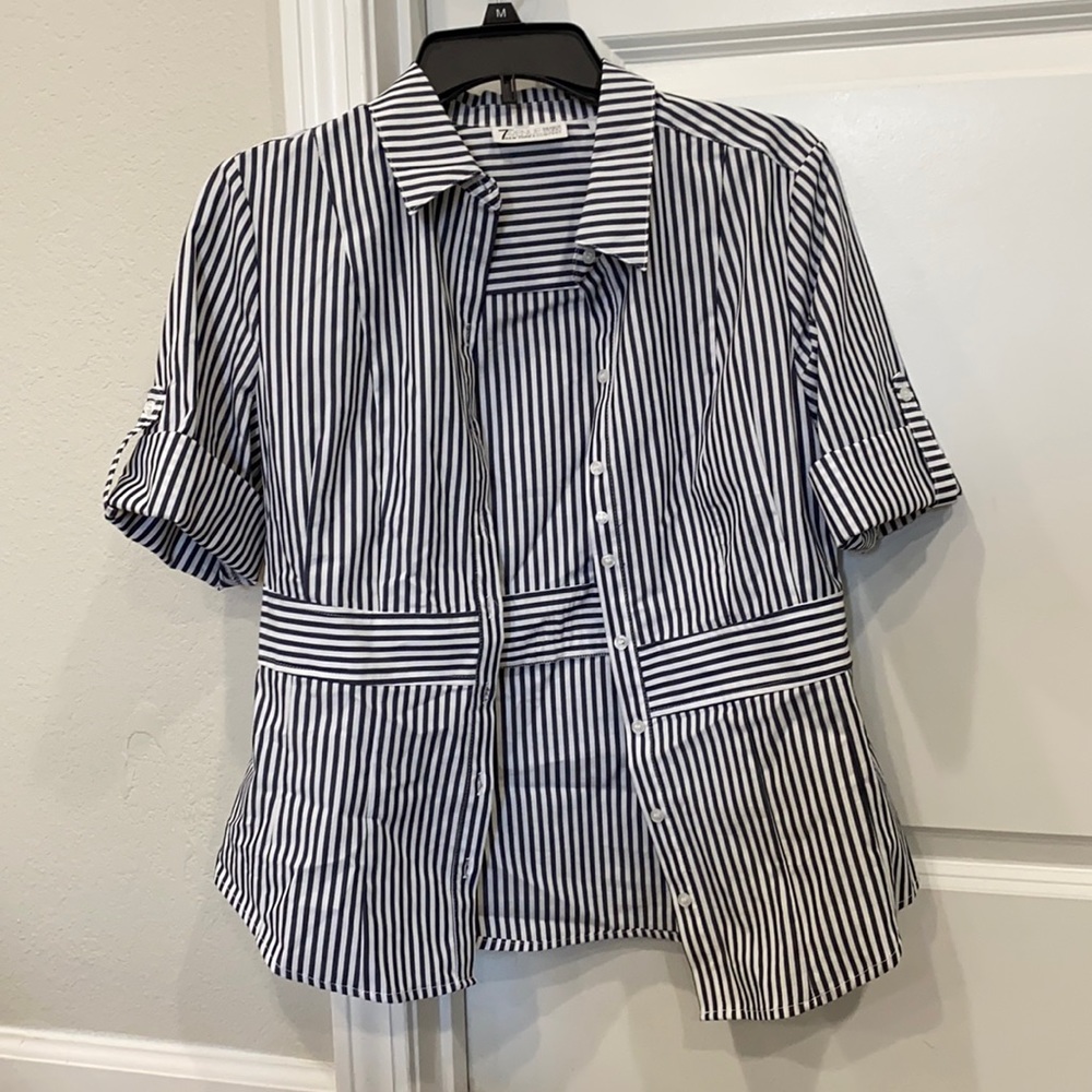 New York and Company Stripe Button Down Shirt